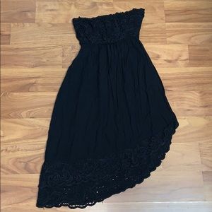 gaya Strapless Eyelet Angled Hem Dress